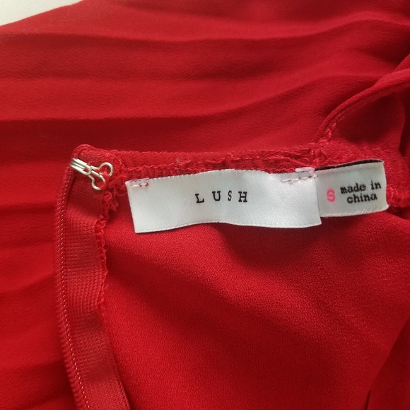 Lush Dress Womens Small Red Sleeveless Party Split Maxi Romper Halter Neck Zip - Picture 13 of 16